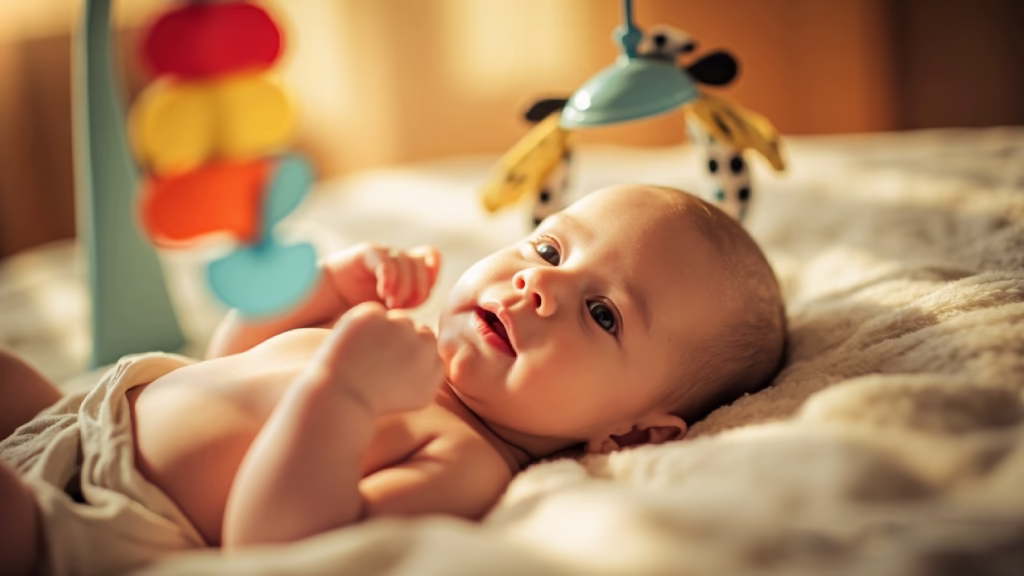 Bebisens syn utvecklas i rask takt under utvecklingsspr&aring;ng vecka 5, f&auml;rgglada objekt blir extra intressanta att titta p&aring;.