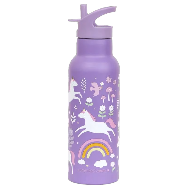 A Little Lovely Company Stainless steel XL Vattenflaska, Unicorn Dreams