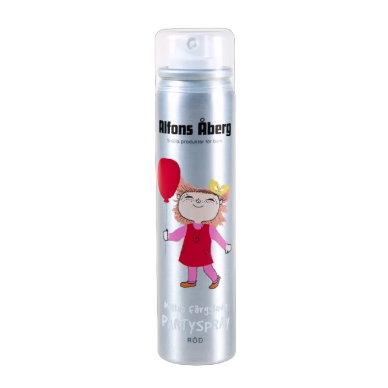 Alfons Åberg Millas Färgglada Partyspray 80 ml (Röd)