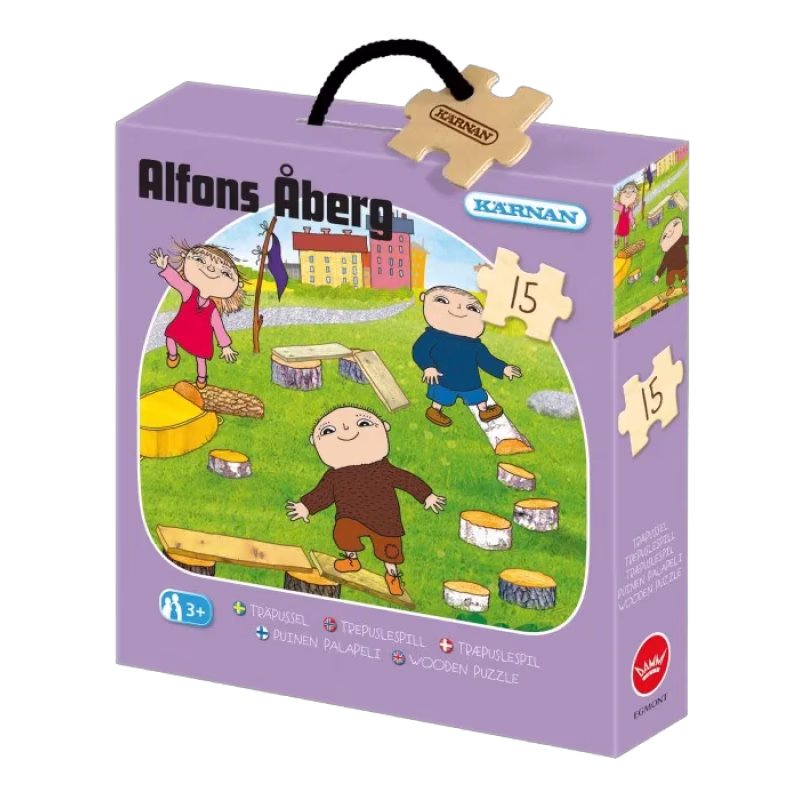 Alfons Åberg Träpussel i ask 15-bitar