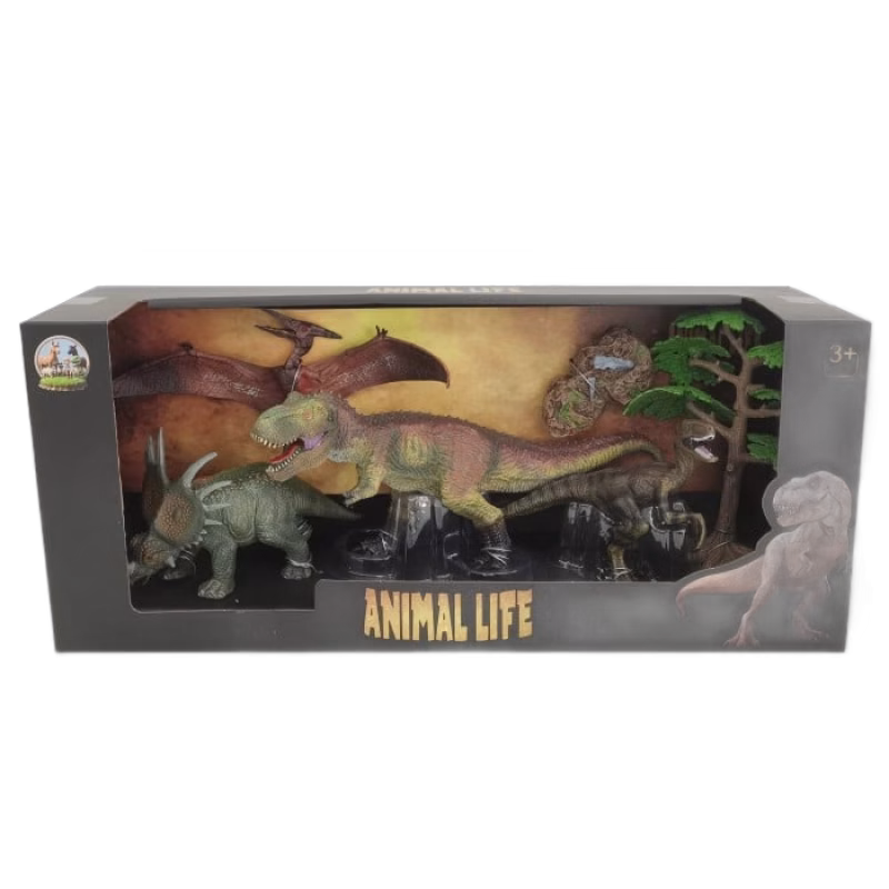 Animal Life Kit med 4 dinosarier ink Triceratops