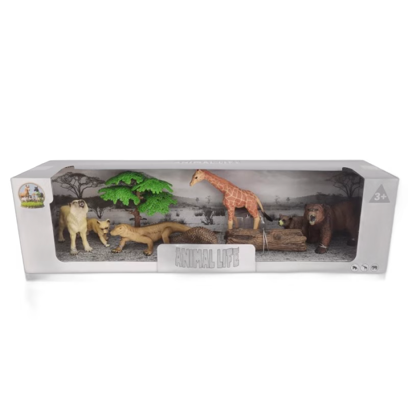 Animal Life Vilda djur 7 st inkl giraff
