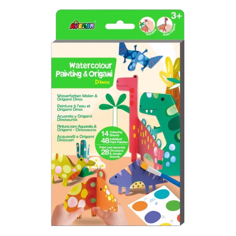 Avenir Origami & vattenmålning (Dinosaurier)