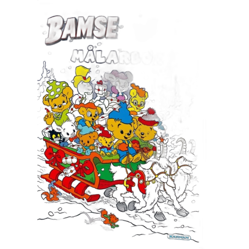 Bamse Målarbok Jul på kullarna