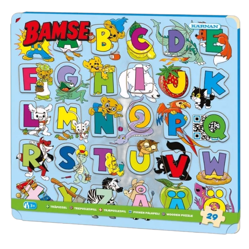 Bamse Träpussel Alfabetet 29-bitar