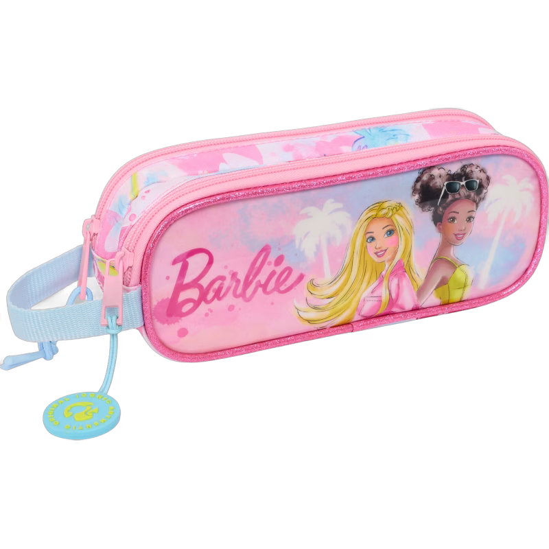 Barbie Dubbelpennfodral Painterly, Rosa/ljusblå