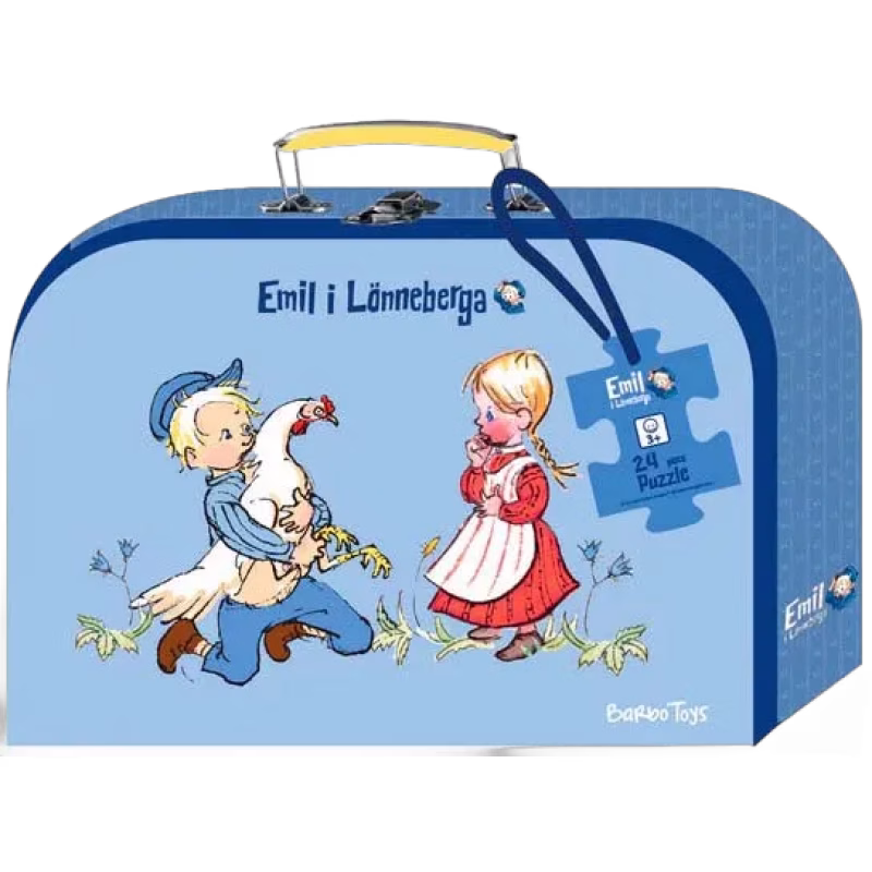 Barbo Toys Emil I Lönneberga Resväska med Ett Pussel 24 Bitar