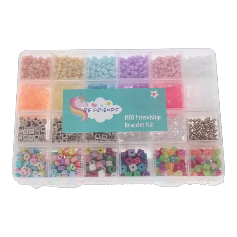 Be Friends Pärlbox (Ljus pastell smiley & tärning)