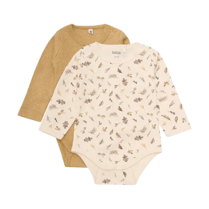 BeKids Långärmad Body 2-pack Bone Brown