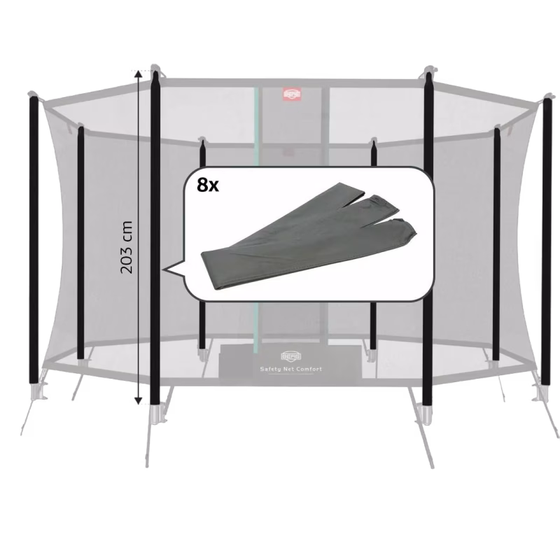 BERG Reservdel Safety Net Comfort Stolpvaddering 203 cm 8 st