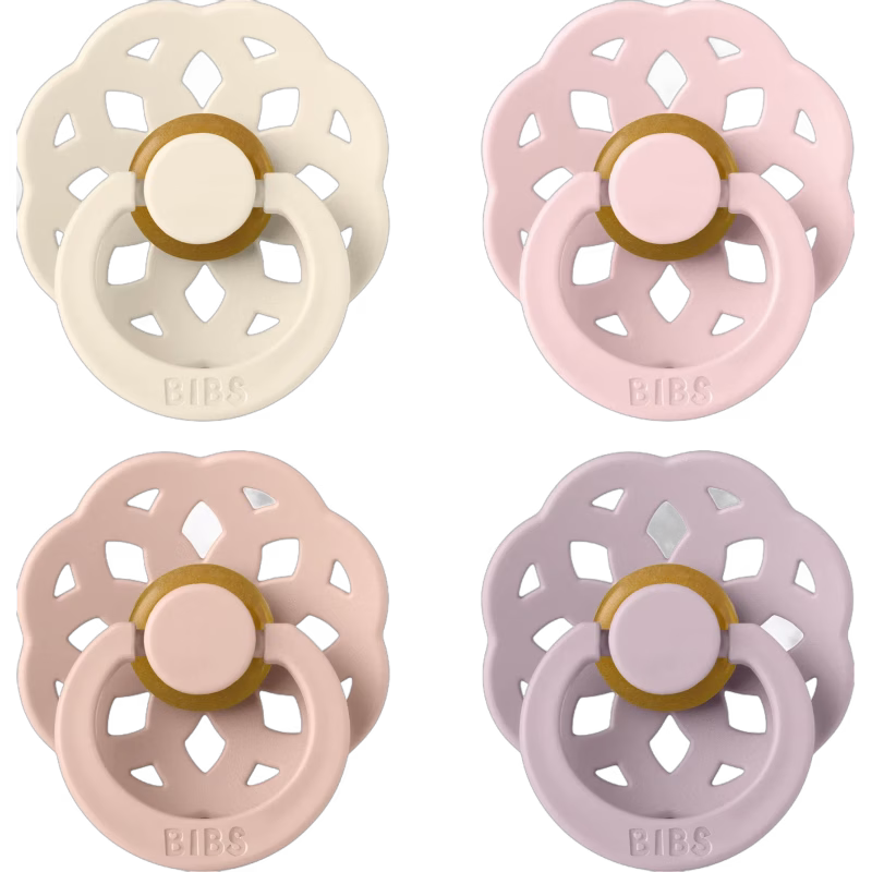 BIBS Boheme Napp 4-Pack Latex Stl 1, Ivory/Blush/Blossom/Dusky Lilac