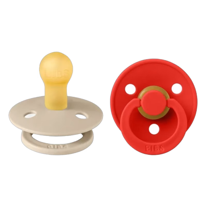 BIBS Colour Latexnapp 2-pack Size 1 (Vanilla/Candy Apple Glow)