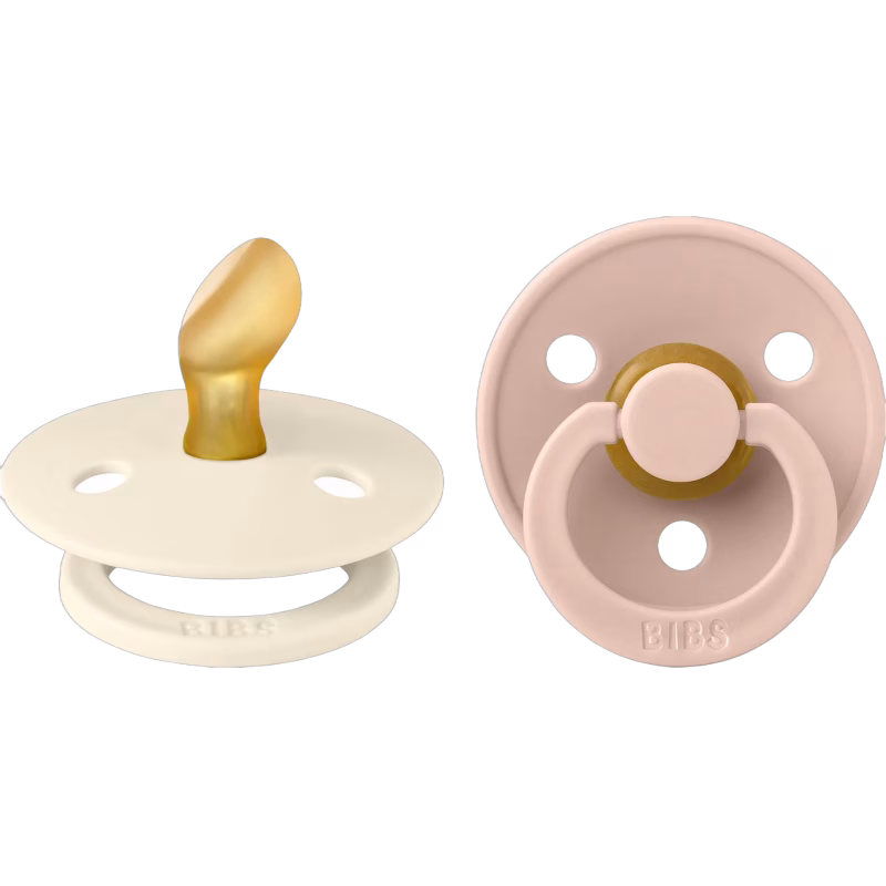 BIBS Colour Napp 2-pack Latex Stl 1 Anatomisk, Ivory/Blush