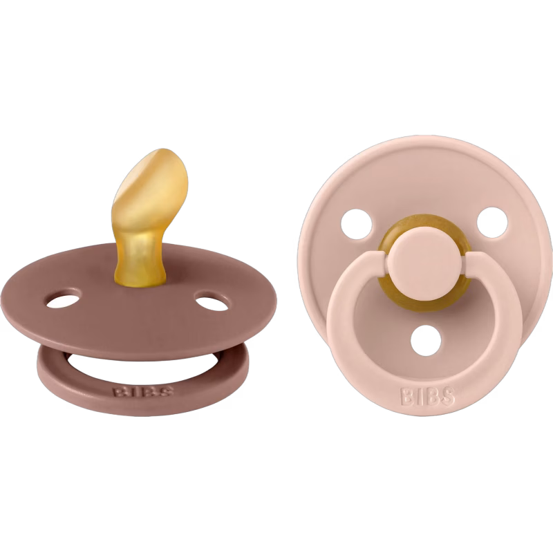 BIBS Colour Napp 2-pack Latex Stl 1 Anatomisk, Woodchuck/Blush