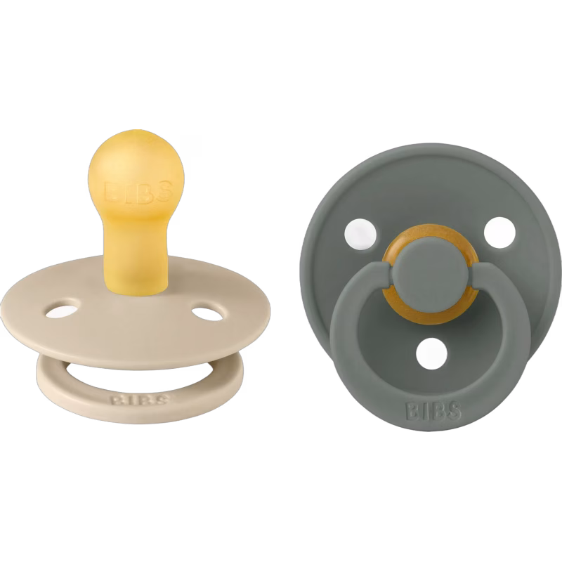 BIBS Colour Napp 2-Pack Latex Stl 1 Rund, Vanilla/Pine
