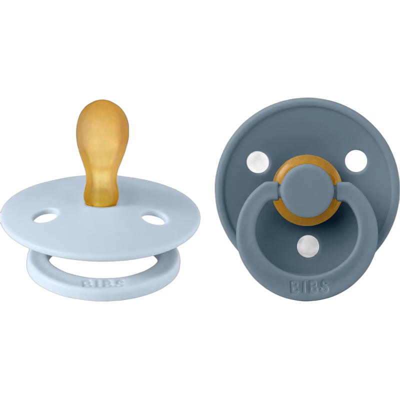 BIBS Colour Napp 2-pack Latex Stl 1 Symmetrisk, Baby Blue/Petrol