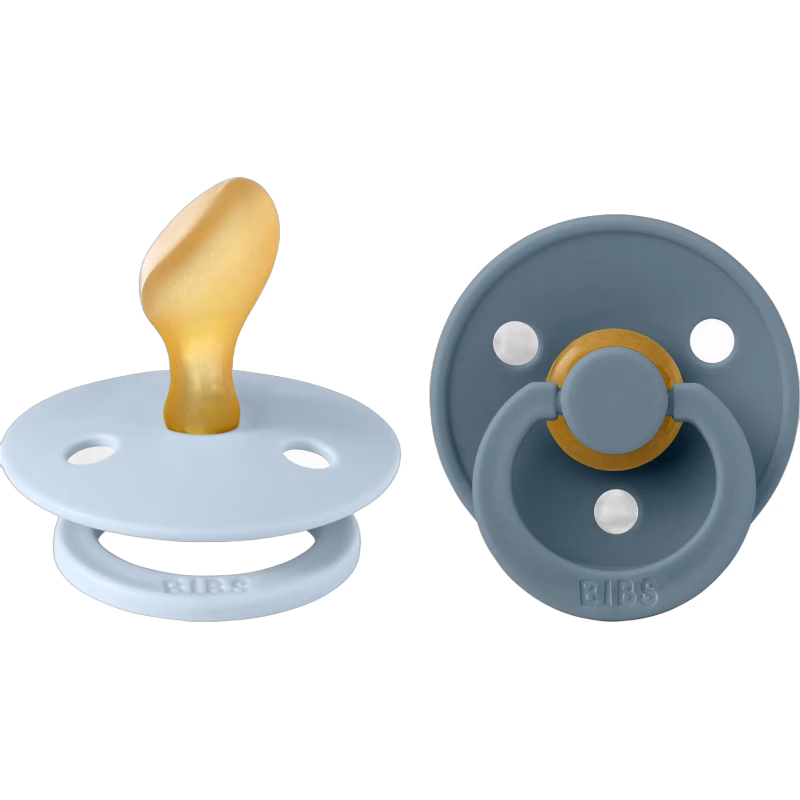 BIBS Colour Napp 2-pack Latex Stl 2 Anatomisk, Baby Blue/Petrol