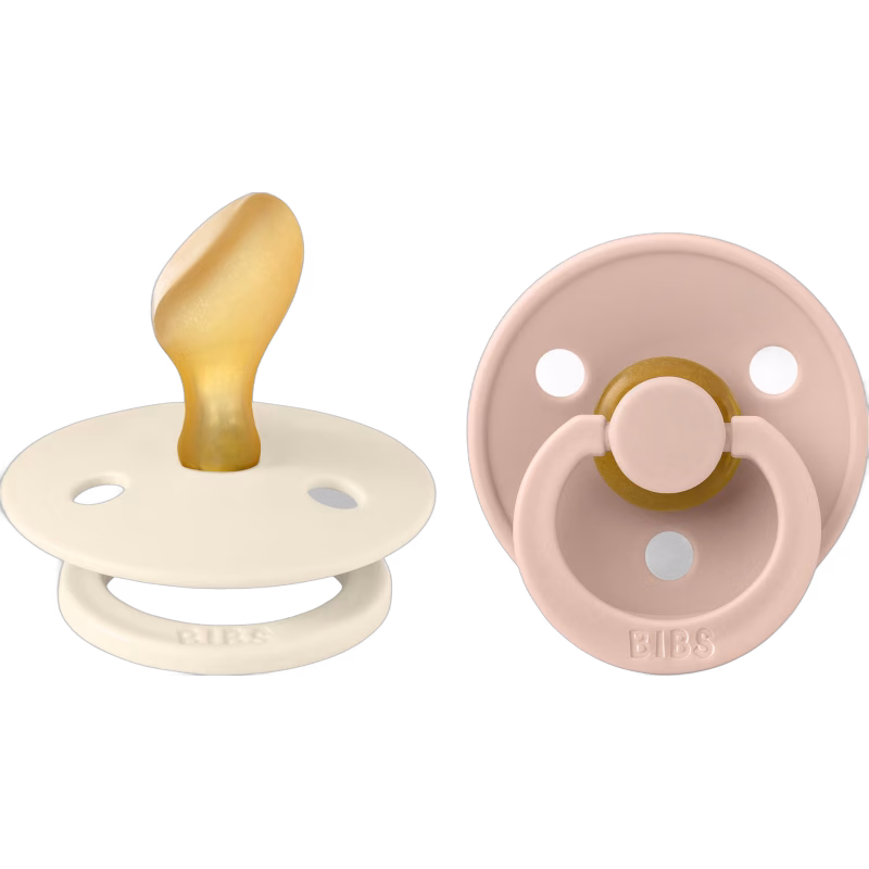 BIBS Colour Napp 2-pack Latex Stl 2 Anatomisk, Ivory/Blush