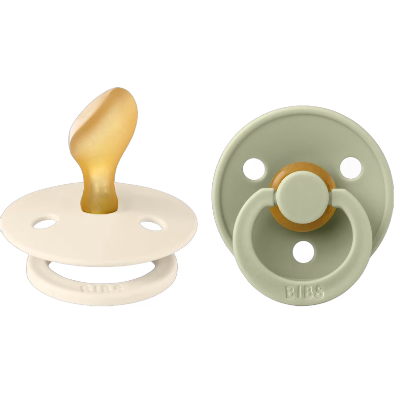 BIBS Colour Napp 2-pack Latex Stl 2 Anatomisk, Ivory/Sage