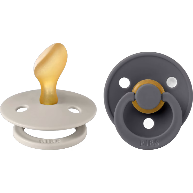 BIBS Colour Napp 2-pack Latex Stl 2 Anatomisk, Sand/Iron