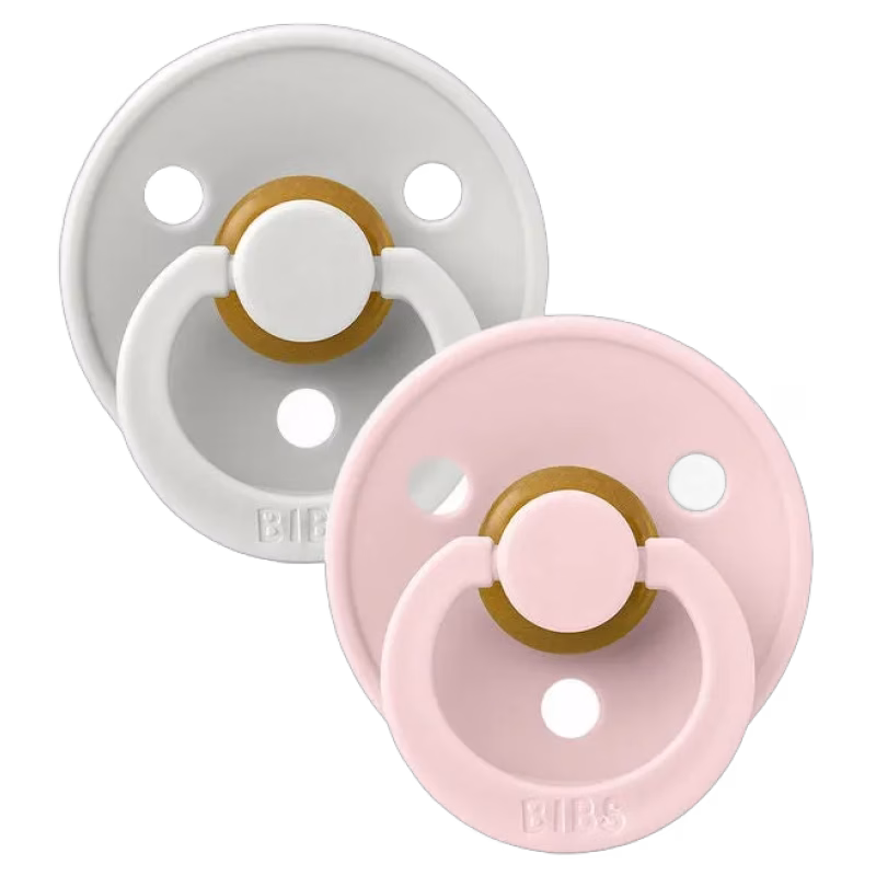 BIBS Colour Napp 2-pack Latex Stl 2 Rund, Haze/Blossom