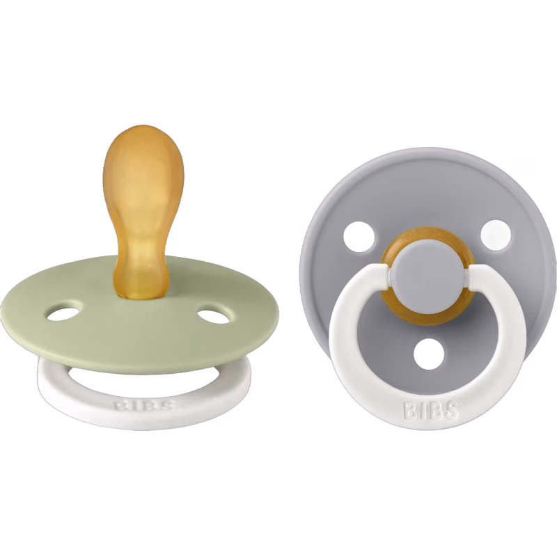 BIBS Colour Napp 2-pack Latex Stl 2 Symmetrisk, Sage Glow/Cloud Glow