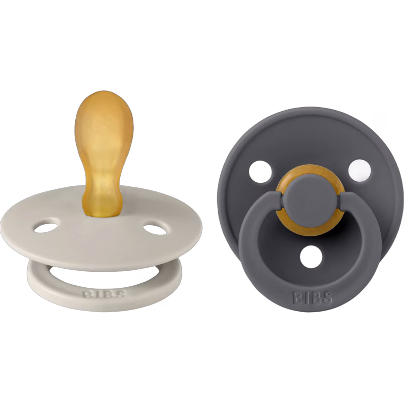 BIBS Colour Napp 2-pack Latex Stl 2 Symmetrisk, Sand/Iron