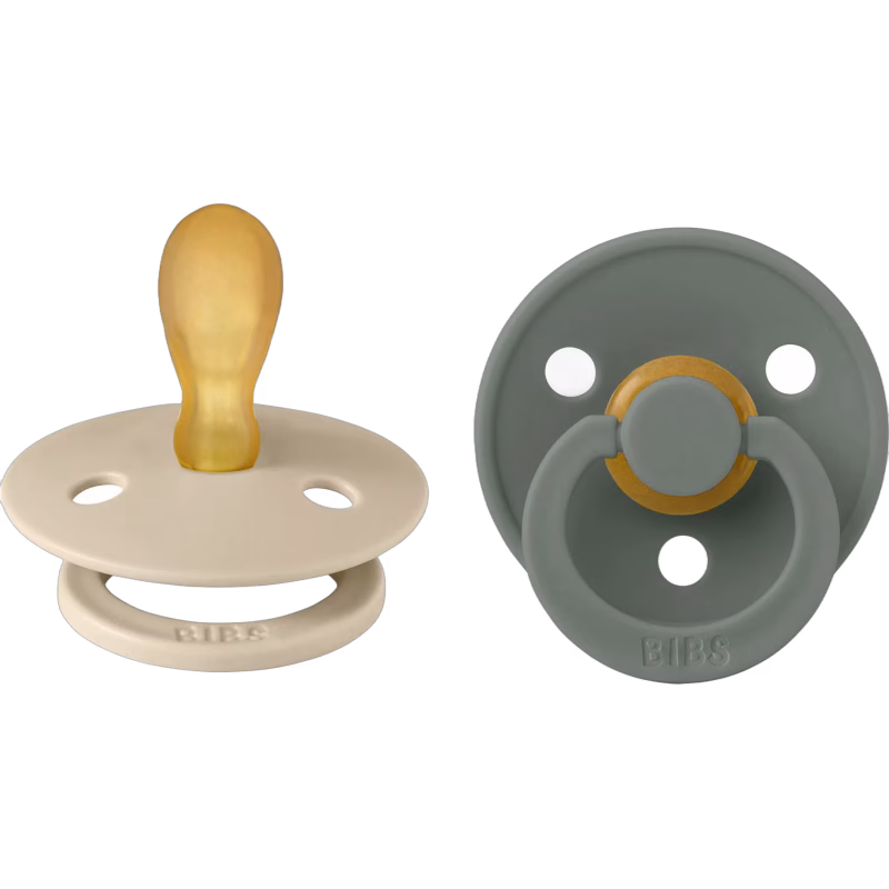 BIBS Colour Napp 2-Pack Latex Stl 2 Symmetrisk, Vanilla/Pine
