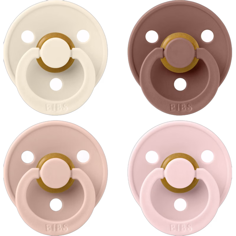 BIBS Colour Napp 4-Pack Latex Stl 2, Ivory/Blush/Woodchuck/Blossom