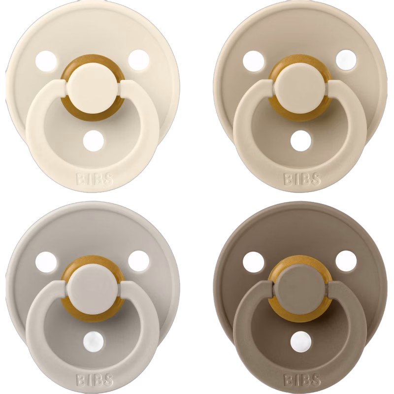 BIBS Colour Napp 4-Pack Latex Stl 2, Ivory/Sand/Vanilla/Dark Oak