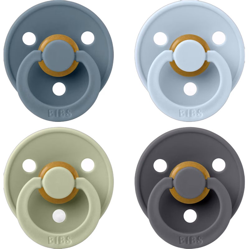 BIBS Colour Napp 4-Pack Latex Stl 2, Petrol/Sage/Baby Blue/Iron