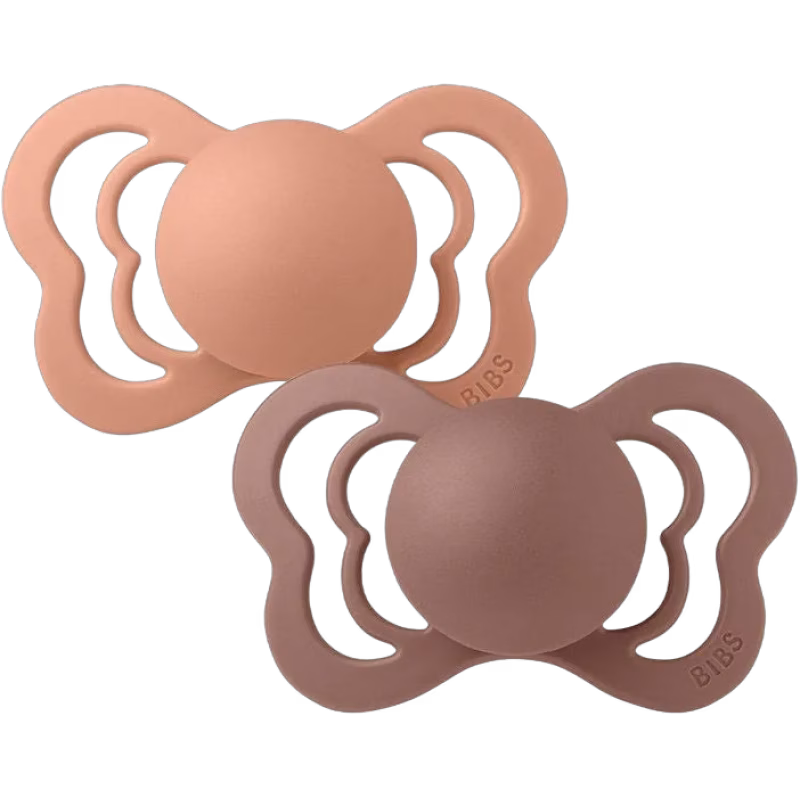 BIBS Couture Napp 2-pack Latex Stl 1 Anatomisk, Peach/Woodchuck
