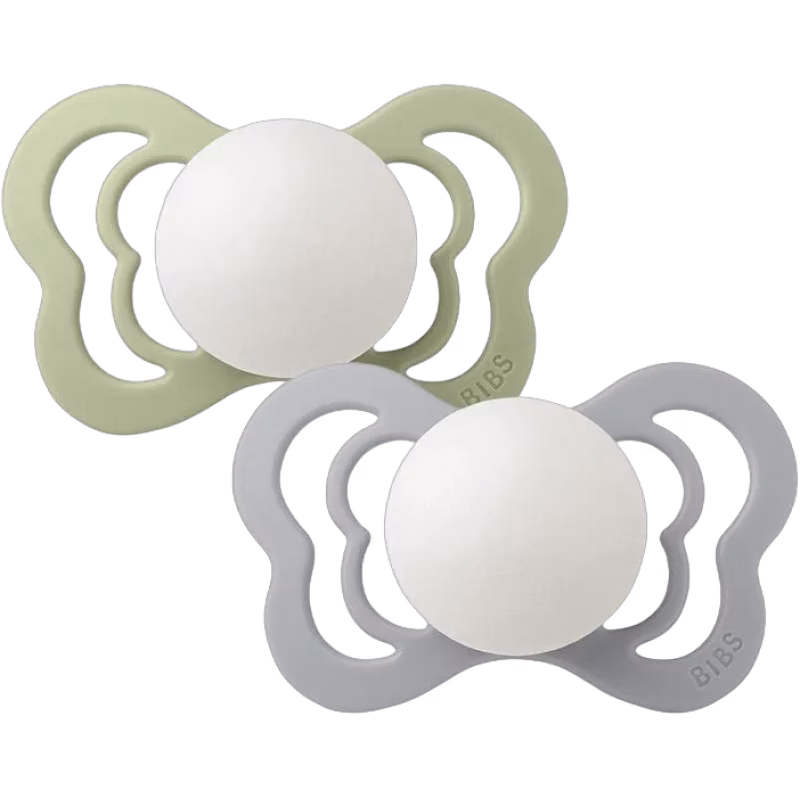 BIBS Couture Napp 2-pack Latex Stl 2 Anatomisk, Sage Glow/Cloud Glow