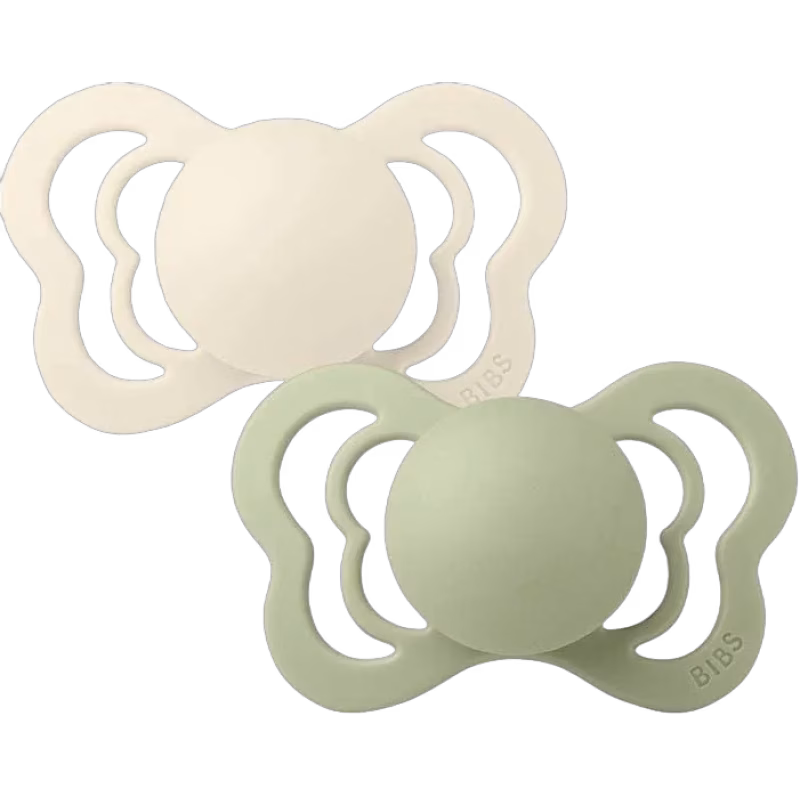 BIBS Couture Napp 2-pack Silikon Stl 1 Anatomisk, Ivory/Sage