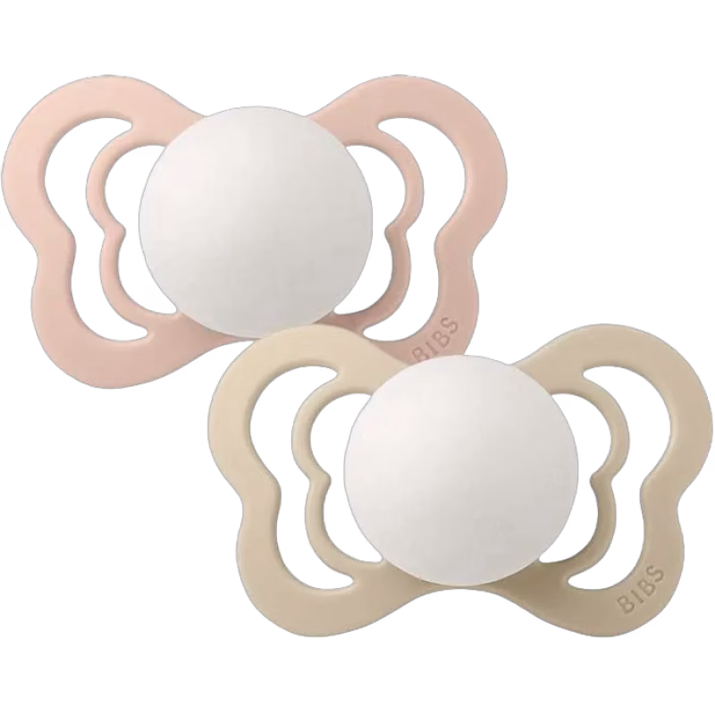BIBS Couture Napp 2-pack Silikon Stl 2 Anatomisk, Blush Glow/Vanilla Glow