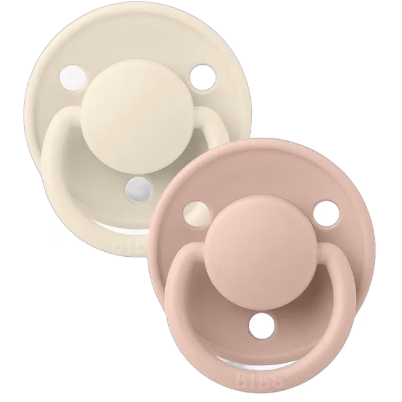 BIBS De Lux Napp 2-pack Silikon One Size Rund, Ivory/Blush