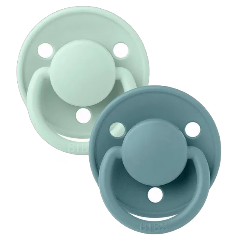BIBS De Lux Napp 2-pack Silikon One Size Rund, Nordic Mint/Island Sea