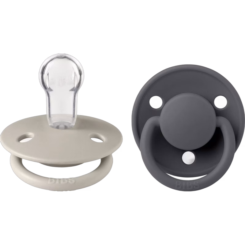 BIBS De Lux Napp 2-pack Silikon One Size Rund, Sand/Iron