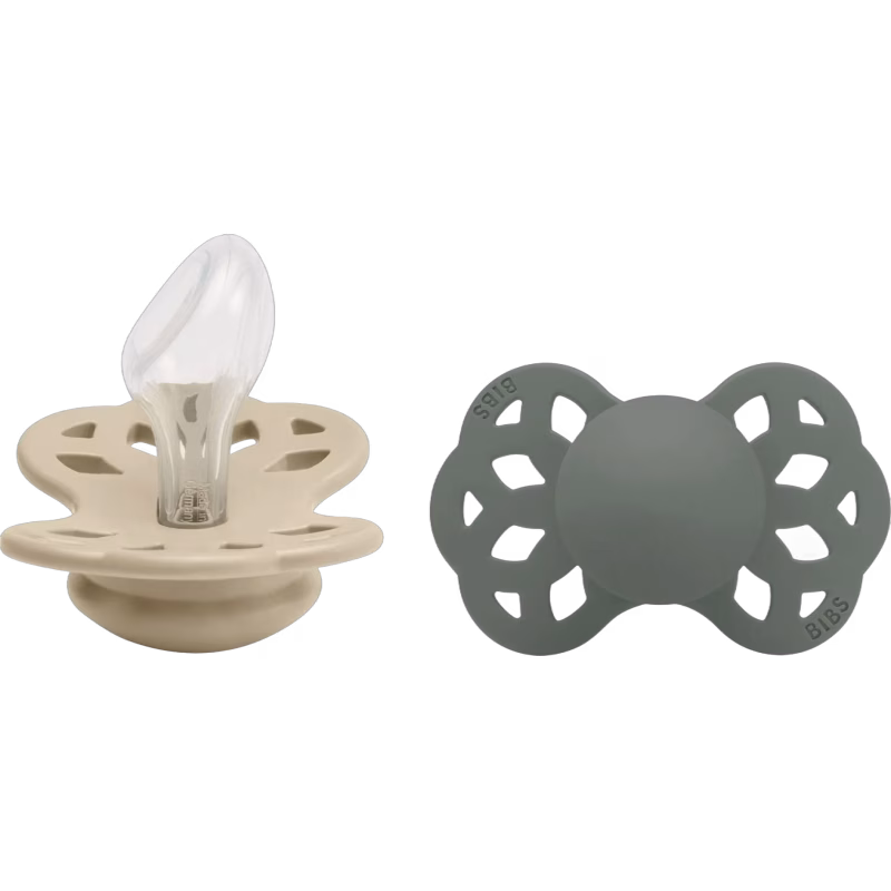 BIBS Infinity Nappar 2-Pack Silikon Stl 2 Anatomisk, Vanilla/Pine