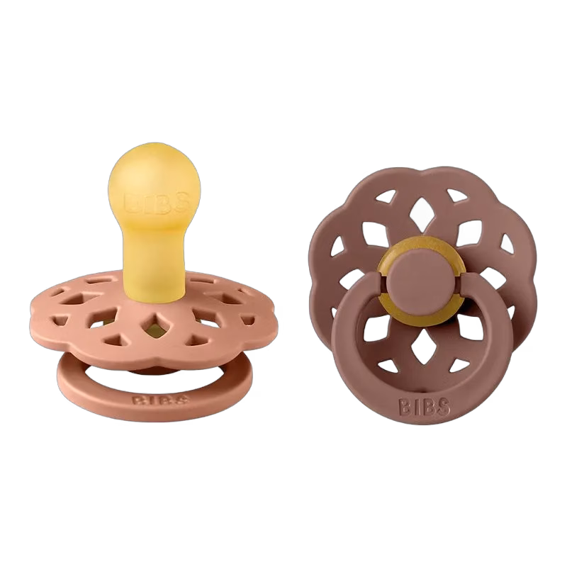 BIBS napp Boheme latex 2-pack 0-6mån, peach/woodchuck