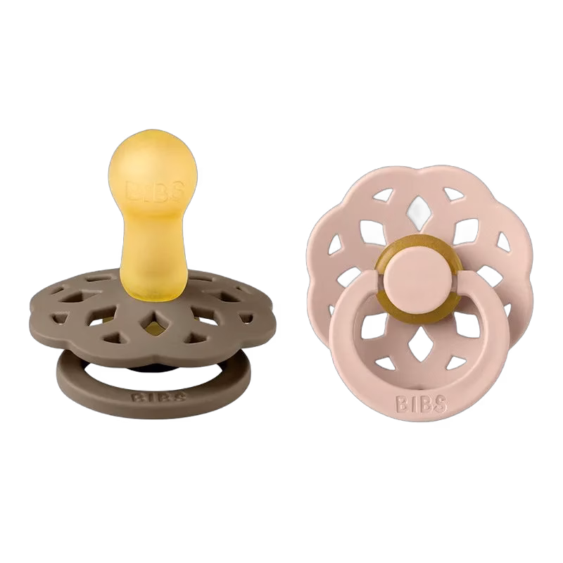 BIBS napp Boheme latex 2-pack 6-18mån, dark oak/blush