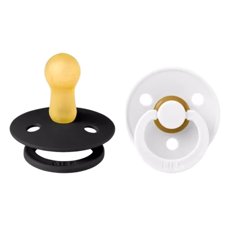 BIBS Napp Colour 2-pack Latex Rund Black/White