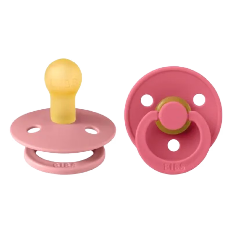 BIBS Napp Colour 2-pack Latex Rund Dusty Pink/Coral