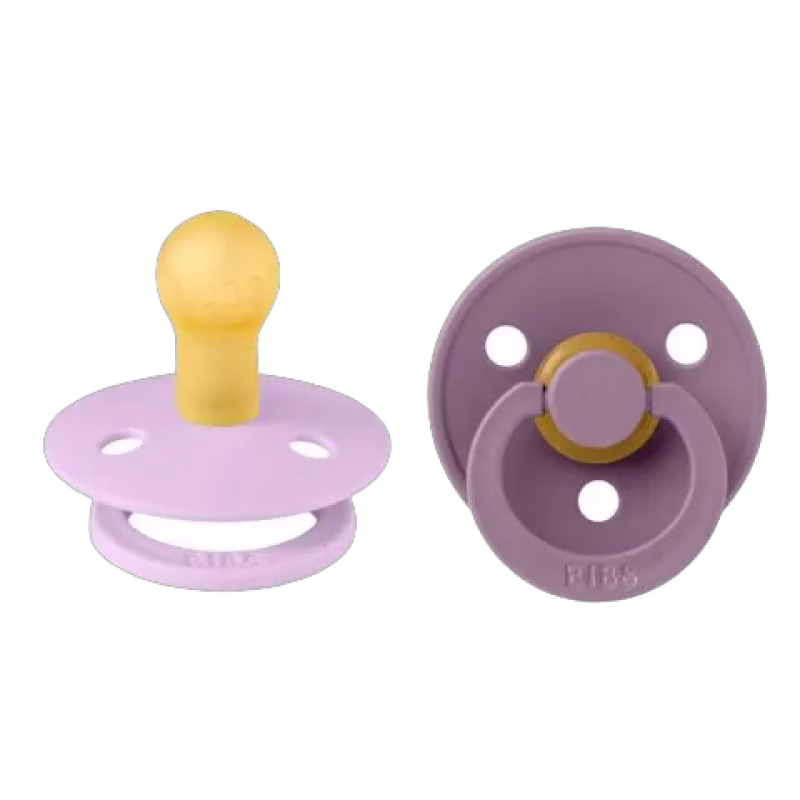 BIBS Napp Colour 2-pack Latex Rund Violet Sky/Mauve