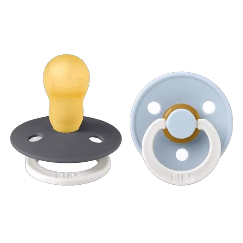 BIBS napp Colour Night 2-pack 18 mån, iron/baby blue night