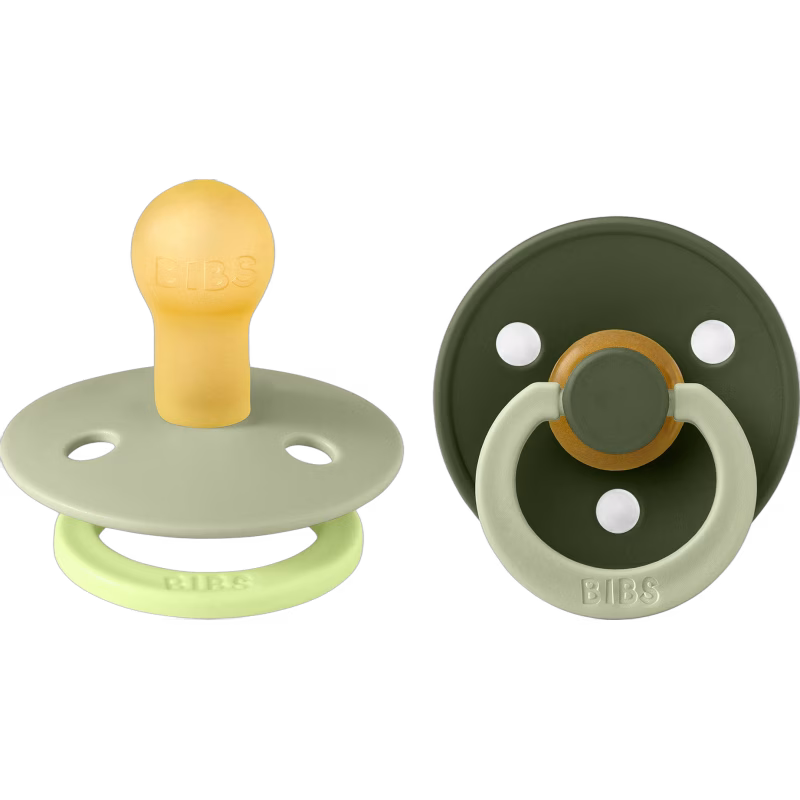 BIBS Studio Colour Fusion Napp 2-Pack Stl 1, Sage Hunter Green mix