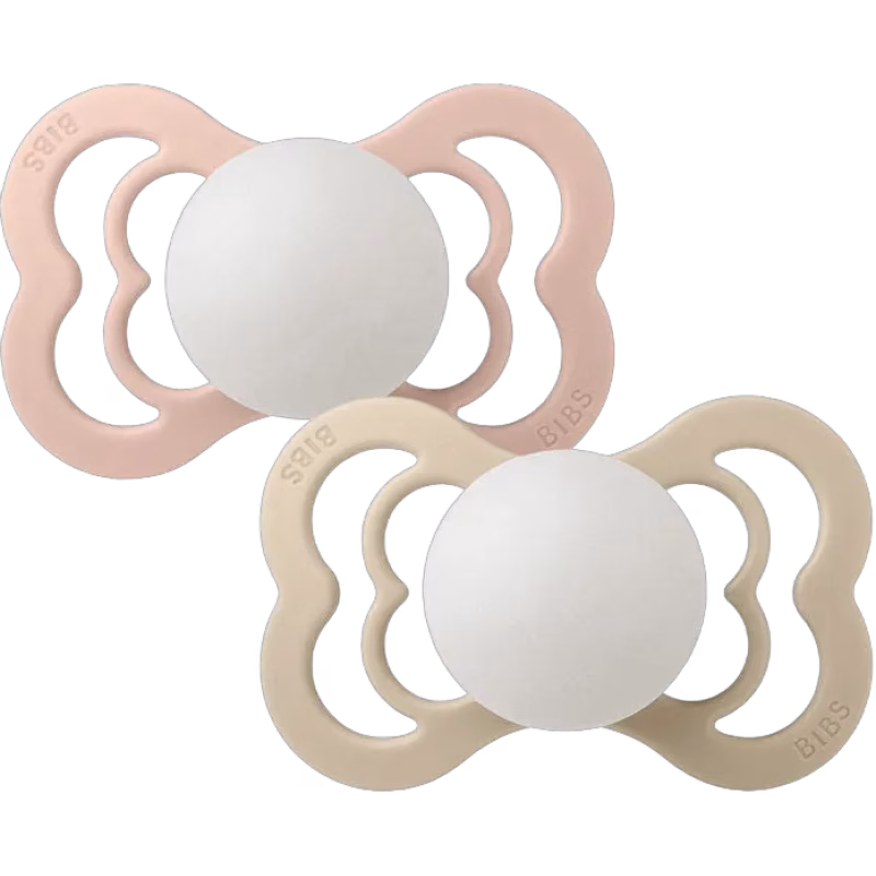 BIBS Supreme Napp 2-pack Latex Stl 2 Symmetrisk, Blush Glow/Vanilla Glow
