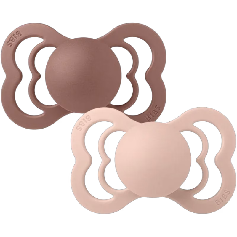 BIBS Supreme Napp 2-pack Silikon Stl 2 Symmetrisk, Woodchuck/Blush