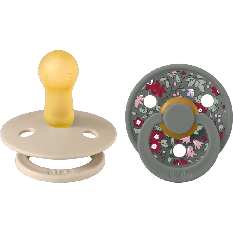 BIBS x Liberty Colour Napp 2-Pack Latex Stl 2 Rund, Chamomile Lawn/Pine Mix