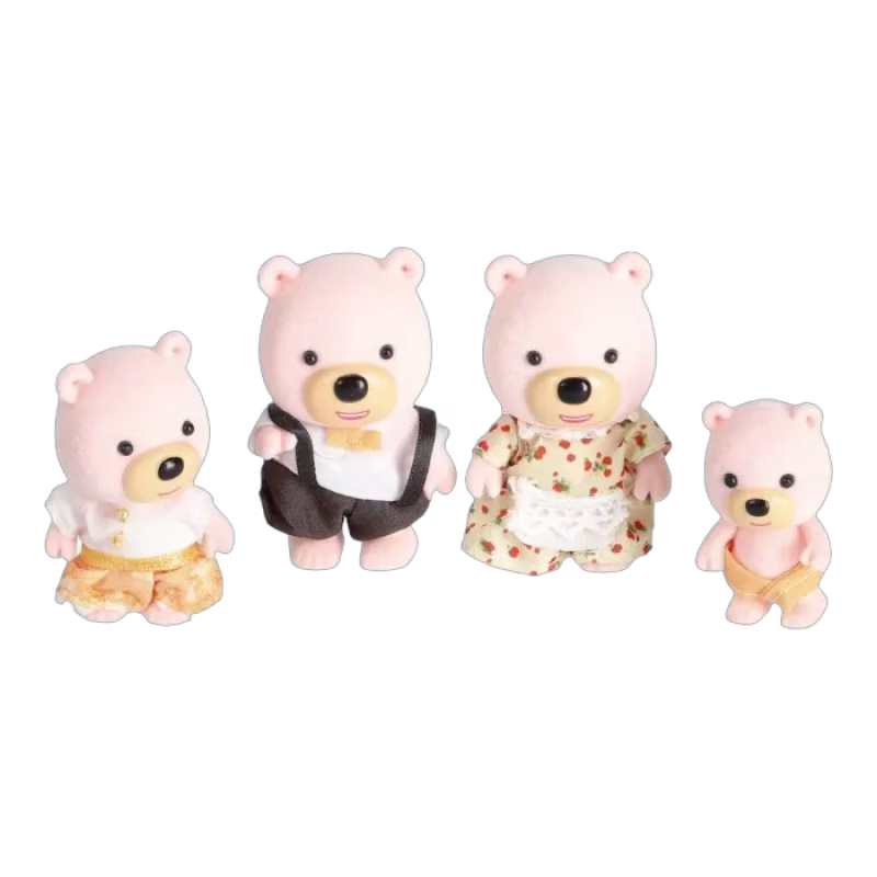 Björnfamilj Dockskåpsfigurer 4 st